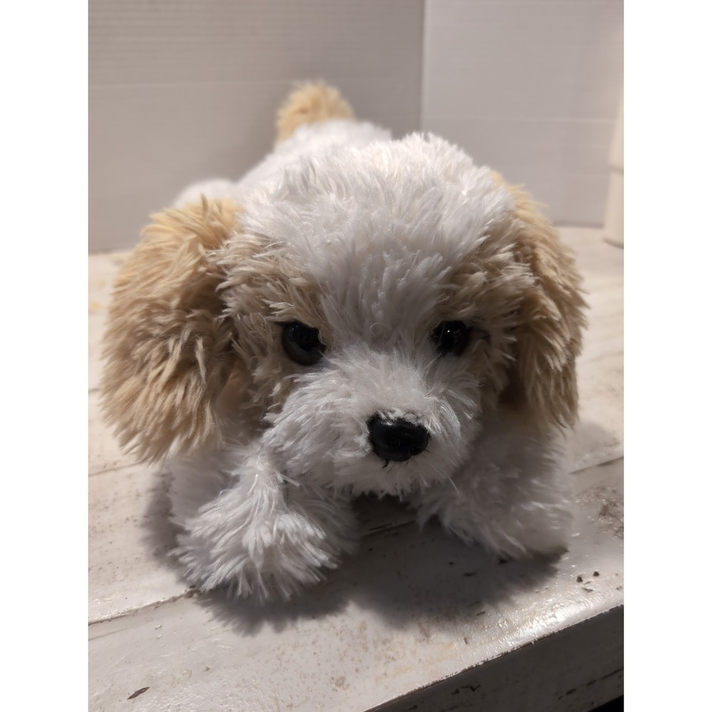 FAO Schwarz Doodle Puppy Bichon Dog Shaggy Fur Realistic Plush Floppy Stuffed